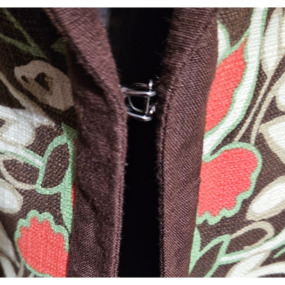 Leslie Fay Woman Floral Print Blazer Jacket Brown Red Green Women's Size 24W - Picture 6 of 10